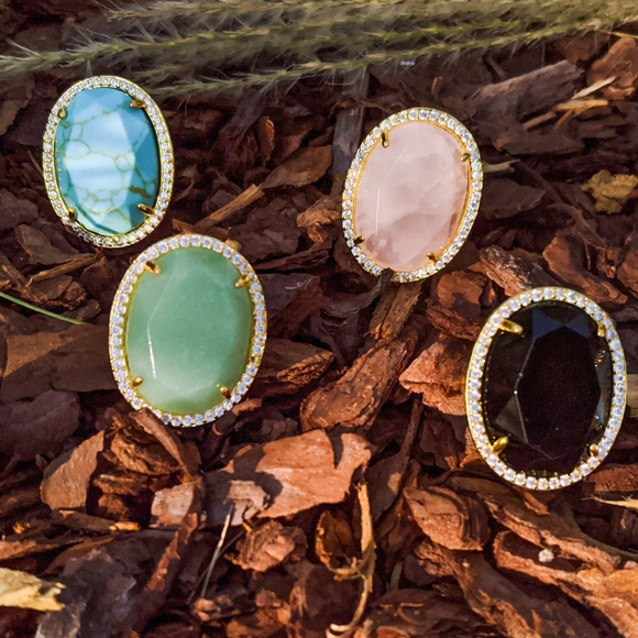 Opal 14k Gold Ring | Opal Gemstone Adjustable Statement Ring - Picture 2 of 6